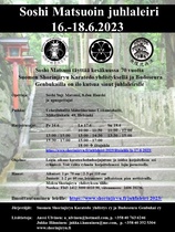 Soshi Matsuoin 70-vuotisjuhlaleiri 16.-18.6.2023 Helsingissä.